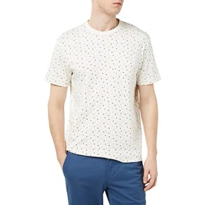 Afbeelding van TOM Tailor MIT ALLOVERPRINT Tshirt print, Heren, Maat: XXL, Beige geometric design