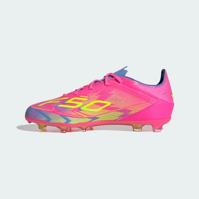 Afbeelding van adidas Performance F50 PRO FG Unisex Voetbalschoenen met kunststof noppen voor kinderen, Maat: 36, Lucid pink/lucid lemon/blue fusion