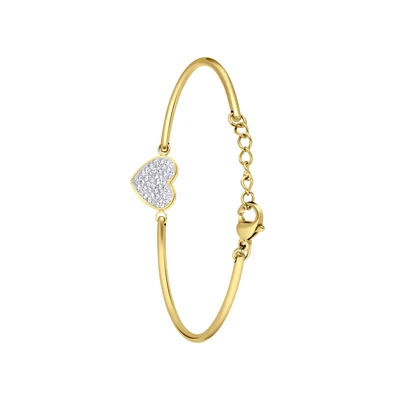 Afbeelding van Lucardi Armband goud / zilver transparant