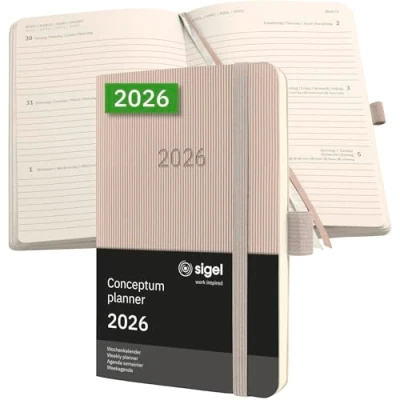 Afbeelding van SIGEL C2631 Wochenkalender Conceptum 2026, ca. A6, , taupe: Agenda Conceptum, Classic, Softcover