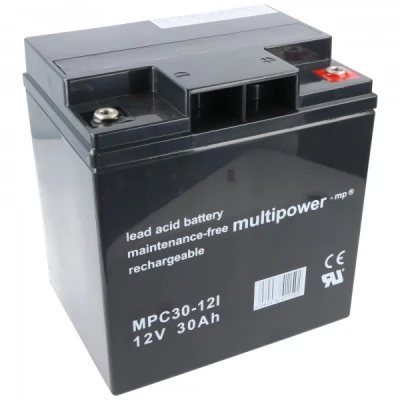 Afbeelding van Multipower MP30 12C loodbatterij 12 volt 30Ah met M6 schroefverbinding