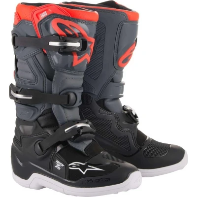 Afbeelding van Alpinestars 2024 Tech 7S Crosslaarzen Zwart / Donker Grijs Fluor Rood maat 35.5