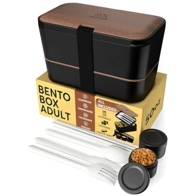 Afbeelding van Umami Premium Bento Box die 100% lekvrij en super gemakkelijk schoon te maken is, nestbaar voor opslag, alles in één lunchcontainer volwassenen