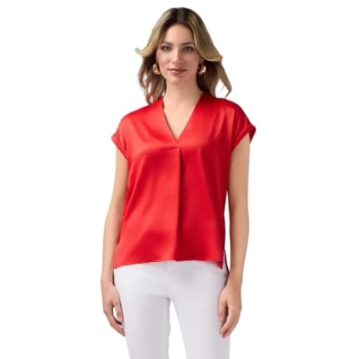 Afbeelding van Oltre BI Scollo A V Tshirt basic, Dames, Maat: XL, Rosso