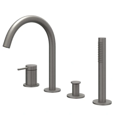 Afbeelding van IVY Bond badrandcombinatie 4 gats Geborsteld Metal Black PVD