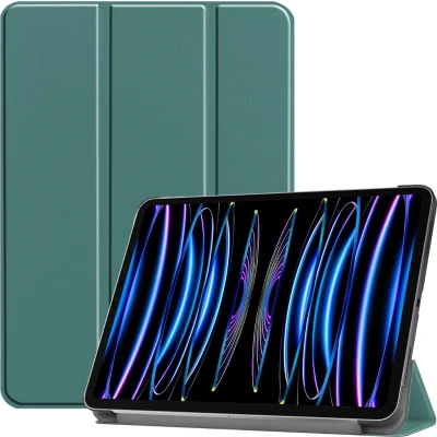 Afbeelding van Case2go Tablet hoes geschikt voor Apple iPad Pro 11 (2024) Tri fold Auto/Wake functie Donker Groen