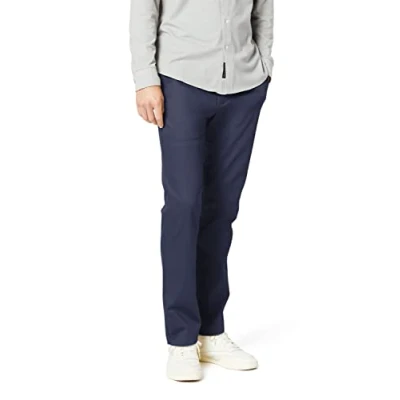 Afbeelding van Dockers Signature Kaki slim fit broek voor heren, Donkerblauw, 31W x 34L