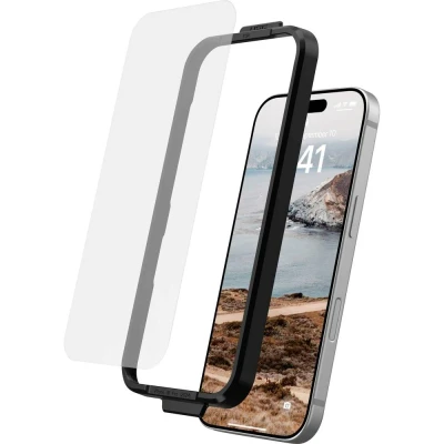 Afbeelding van URBAN ARMOR GEAR gehard glazen screen protector Apple iPhone 16 Pro (Dubbel glas, anti vingerafdruk, incl. montagekit, ultrahelder)