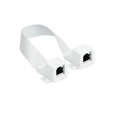 Afbeelding van Good Connections RJ45 Ethernet LAN deur /raamdoorvoer, extreem plat aan beide zijden bus totale lengte incl. stekker lengte: 25 27 cm, flexibele 18 cm wit
