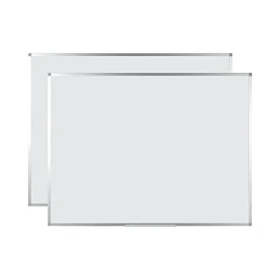 Afbeelding van BoardsPlus Magnetisch whiteboard, gelakt staal, aluminium frame, 90 x 60 cm, set van 2 stuks