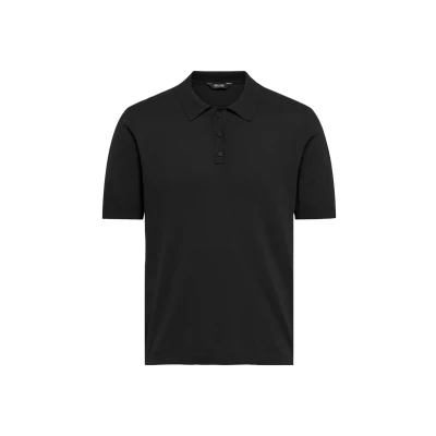 Afbeelding van Only &amp; Sons Einfarbiges Regular FIT Onswyler Poloshirt, Heren, Maat: XS, Schwarz