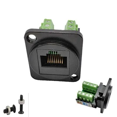 Afbeelding van SHANFEILU RJ45/8P8C D Type Panel Mount Ethernet Extender Cat5E Terminal Solderless Netwerk Adapter Keystone Jack Krimpende Data Vrouwelijke Connector met Schroef