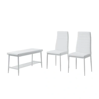 Afbeelding van Vicco Grand Bank en stoel 85 x 46.5 cm 3 delige set Wit