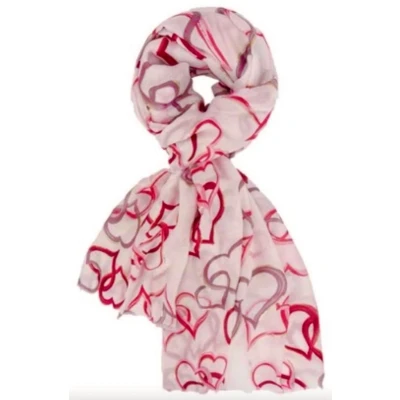 Afbeelding van Lange Dunne Sjaal Print Goud Accent Roze (19005#)