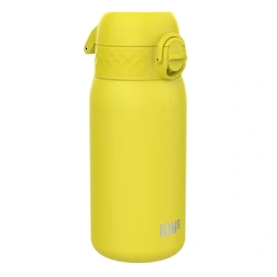 Afbeelding van ION8 Geïsoleerde Stalen Waterfles, 320 ml/11 oz, Lekvrij, Makkelijk te Openen, Veilige Sluiting, Vaatwasserbestendig, Draaghandvat, Hygiënische Flip Cover, Duurzaam Roestvrij Staal, Geel Drinkfles
