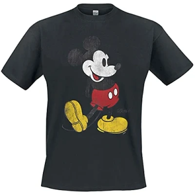 Afbeelding van Mickey &amp; Minnie Mouse Vintage Micky T shirt zwart L
