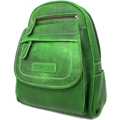 Afbeelding van Hillburry tas rugzak / rugtas 100% leer Groen