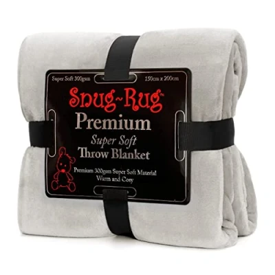 Afbeelding van Snug Rug Premium super zachte fleece deken dik warm extra groot XL 150 x 200 cm (kiezelgrijs)