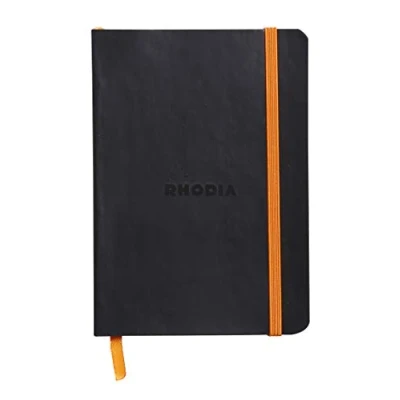 Afbeelding van Rhodia 117352C Rhodiarama notitieboek (met zachte omslag, stippenrooster, 72 vellen, 90 g ivoorkleurig papier, DIN A6, 10,5 x 14,8 cm, bladwijzers, binnenvak) 1 stuk, zwart