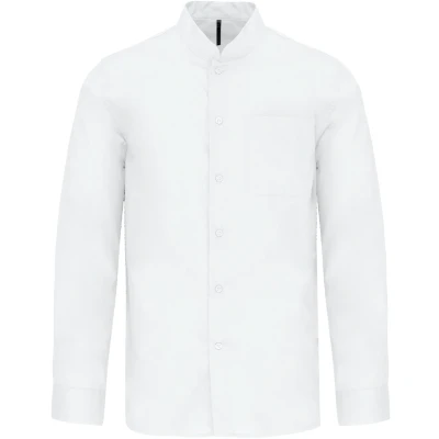 Afbeelding van Luxe Overhemd/Blouse met Mao kraag merk Kariban maat XL Wit