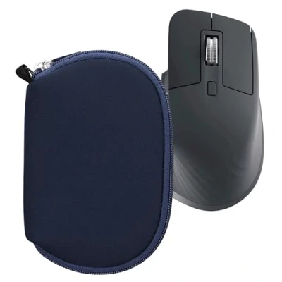 Afbeelding van kwmobile computermuis hoes compatibel met Logitech MX Master 3 / 3S 2S hoesje Muis beschermhoes Mouse case van neopreen in donkerblauw