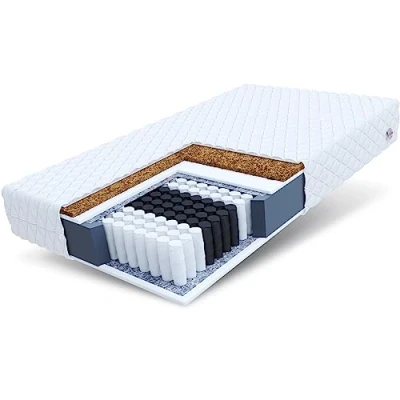 Afbeelding van Matras FDM Home MAX 120 x 200 cm, pocketveren kern, hoogte 24 hardheid H3, H4, 7 slaapzones, Oeko Tex, afwasbaar, kokosvezelbekleding