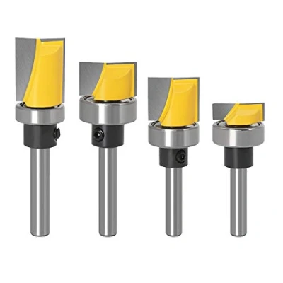 Afbeelding van Bestgle 4 stks 1/4 Inch Schacht Flush Trim Scharnier Mortising Template Router Bit Houtbewerking Tool Frees 13/16 &quot;7/16&quot; 5/8 &quot;1/4&quot;