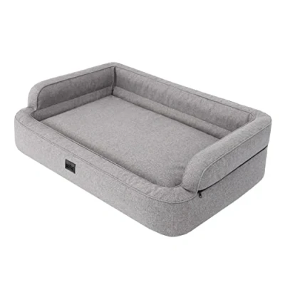 Afbeelding van Hondenbed, huisdiermeubilair, kattenbed, afneembare overtrek, hondenmand, hondenkussen, slaapplaatsen, hondenbank, grijs, L: 78x47 cm