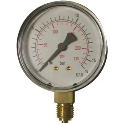 Afbeelding van CriKo manometer 1/4&quot; aansluiting Onderaansluiting Max 16 bar