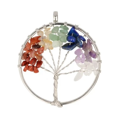 Afbeelding van Ruben Robijn Chakra levensboom hanger 50 mm wire