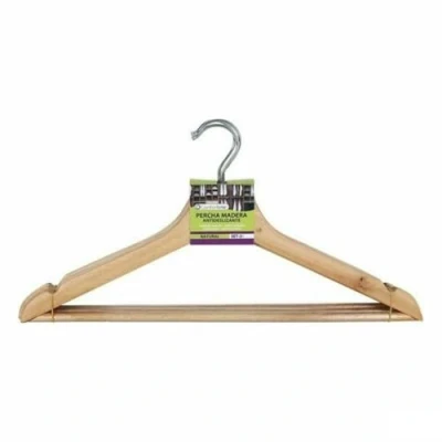Afbeelding van Kleerhangerset Confortime Antislip Bruin Hout 3 Onderdelen (24 Stuks)