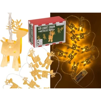 Afbeelding van Out of the blue 3D led lichtketting, metallic herten, met 10 leds, timerfunctie, voor 2 x Mignon (AA) batterijen