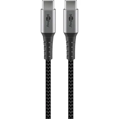 Afbeelding van Goobay USB C naar kabel USB2.0 tot 60W / nylon 2 meter