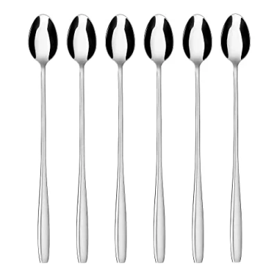 Afbeelding van GRÄWE Longdrinklepelset, 6 delig, 22,5 cm extra lange cocktailllepel, gepolijst roestvrij staal, vaatwasmachinebestendig