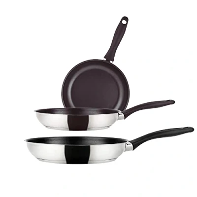 Afbeelding van Fagor Inoxtherm Pannenset voor inductie, 20/24/28 cm, roestvrij staal, ecologische antiaanbaklaag, titanium, zonder PFOA, diffusorbodem, geschikt alle warmtebronnen, glaskeramiek, gas