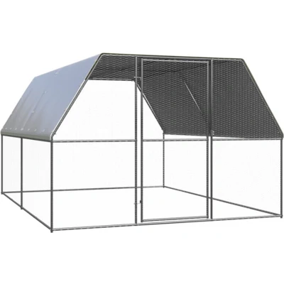 Afbeelding van vidaXL Buitenhok voor kippen 3x4x2 m gegalvaniseerd staal