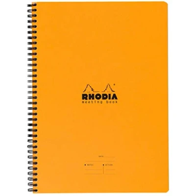 Afbeelding van Rhodia 193408C Meeting Book (met spiraalbinding, 22,5 x 29,7 cm, 80 vellen) 1 stuk, oranje