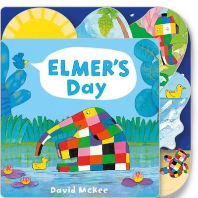 Afbeelding van Elmer&#039;s Day: Tabbed Board Book: 1 (Elmer Picture Books)