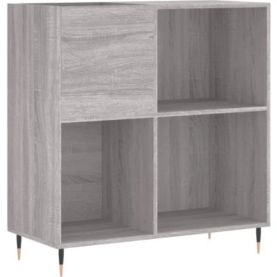 Afbeelding van vidaXL Platenkast 84,5x38x89 cm bewerkt hout grijs sonoma eikenkleurig