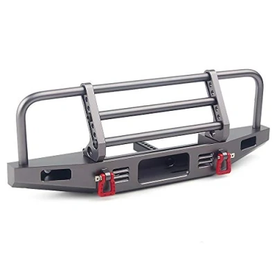 Afbeelding van INJORA RC Voorbumper met LED Licht Onderdelen voor 1:10 Crawler Traxxas TRX4 Defender Axial SCX10 II 90046 90047 (Grijs)