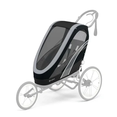 Afbeelding van Cybex stoelpakket voor multisport aanhanger van ZENO, vanaf ca. 6 maanden 4 jaar, max. 111 cm en 22 kg, stoeleenheid kinderwagen, All Black