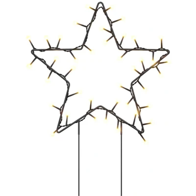 Afbeelding van Kerstverlichting Ster 3 St Met Grondpinnen 50 Led&#039;s 29 Cm