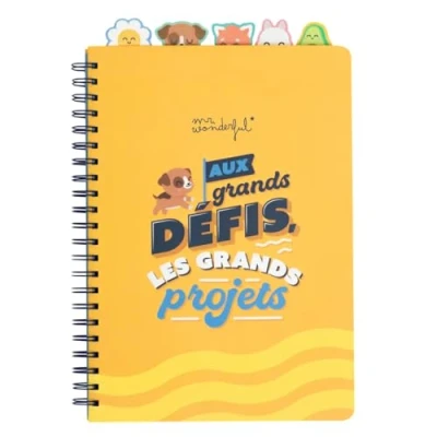 Afbeelding van Mr. Wonderful A4 notitieboek met tabbladen Voor grote uitdagingen, projecten