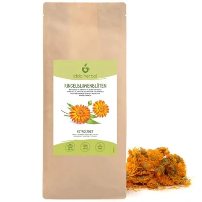 Afbeelding van Goudsbloembloesems, goudsbloemthee, hele bloesems, sinaasappelcalendula, zacht gedroogd, 100% puur en natuurlijk voor de bereiding van thee, kruidenthee (250 GR)