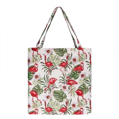 Afbeelding van Signare Boodschappentas groot Gobelin Flamingo