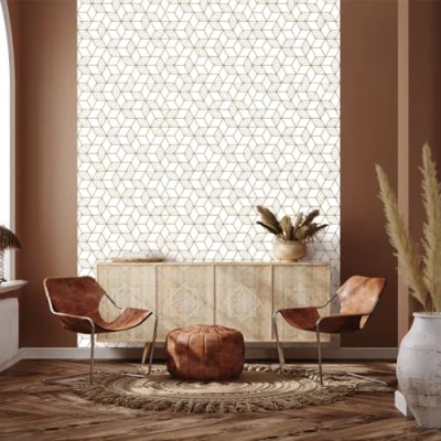 Afbeelding van Papier peint intissé pré encollé MOTIF GÉOMÉTRIQUE SCANDINAVE 1 rouleau de 300x60cm