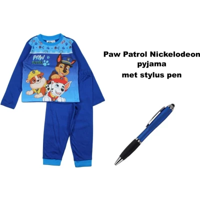 Afbeelding van Paw Patrol Nickelodeon Pyjama met donkerblauwe broek Stylus Pen. Maat 98 cm / 3 jaar.