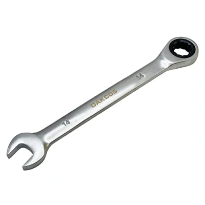 Afbeelding van DAKCOS Vaste Hoofd Ratel Spanner 14mm Ratcheting Combinatiesleutel Chroom Vanadium Staal