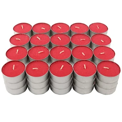 Afbeelding van 60 stuks Theelichtjes bessen rood geur, waxinelichtjes kleur rood, geurtheelichtjes, geurkaarsen, 4,5 uur verbranding