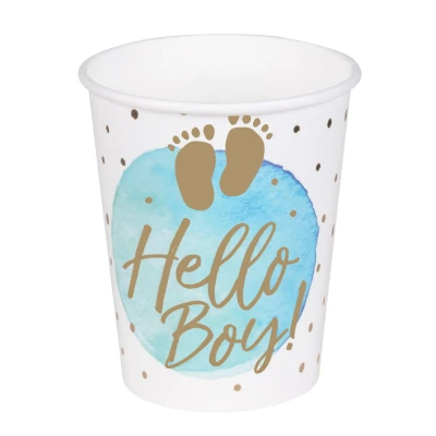 Afbeelding van Bekers Hello Boy! 210ml 10 stuks